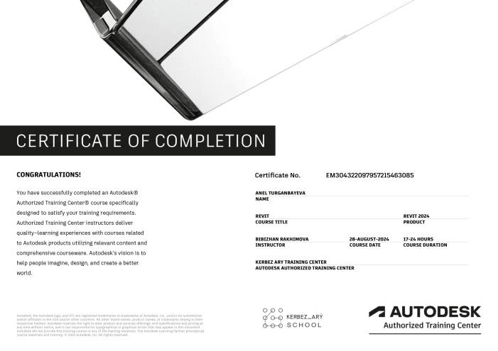 Autodesk Revit Certificate