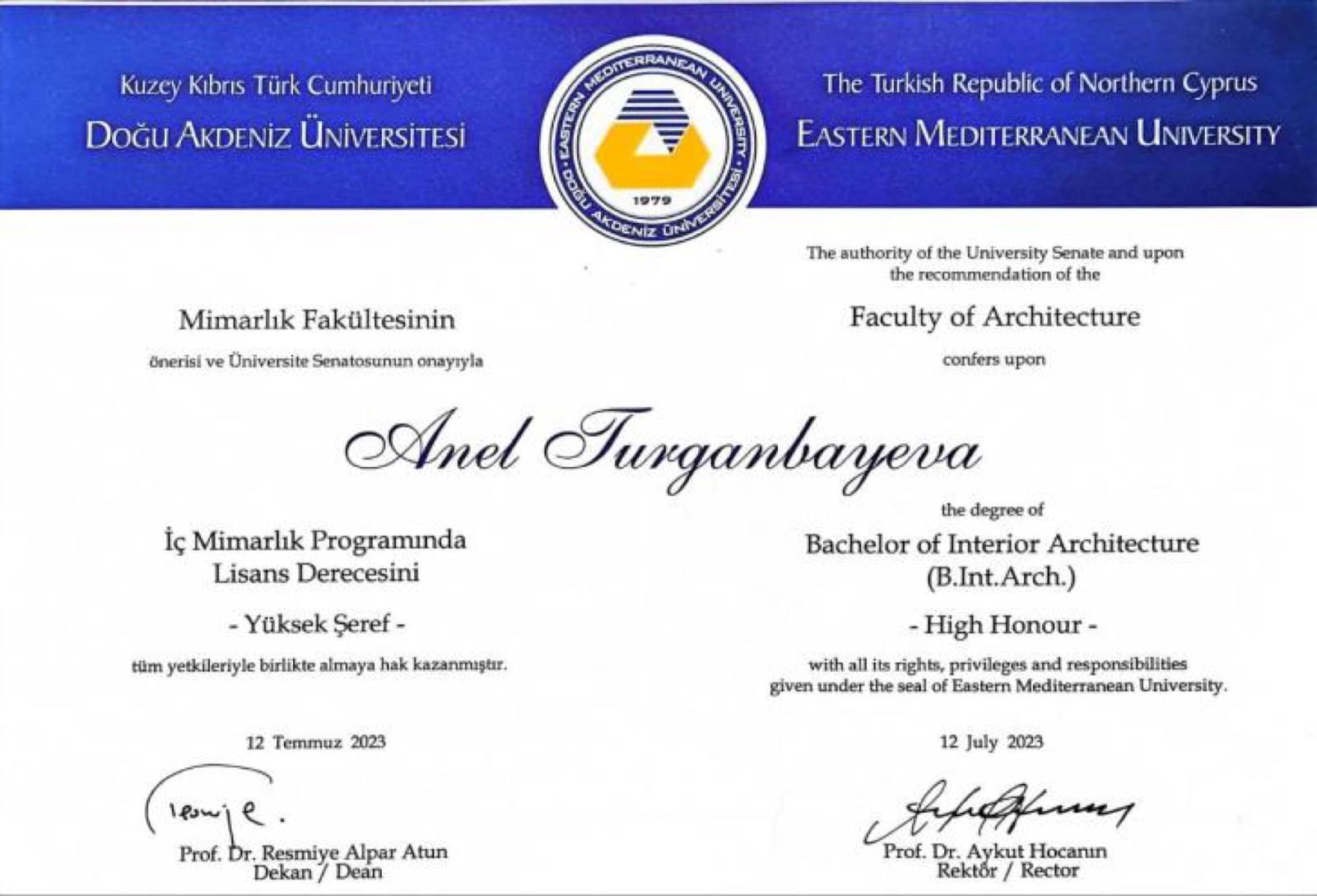 Eastern Mediterranean University — Bachelor of Interior Architecture