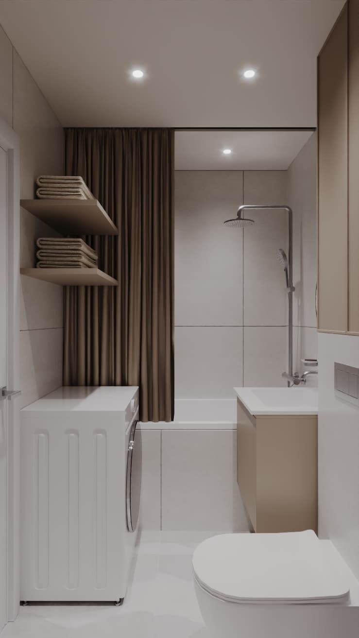 Aksai 2 Bathroom - Ванная комната 4 м² - ЧАСТНЫЕ ИНТЕРЬЕРЫ