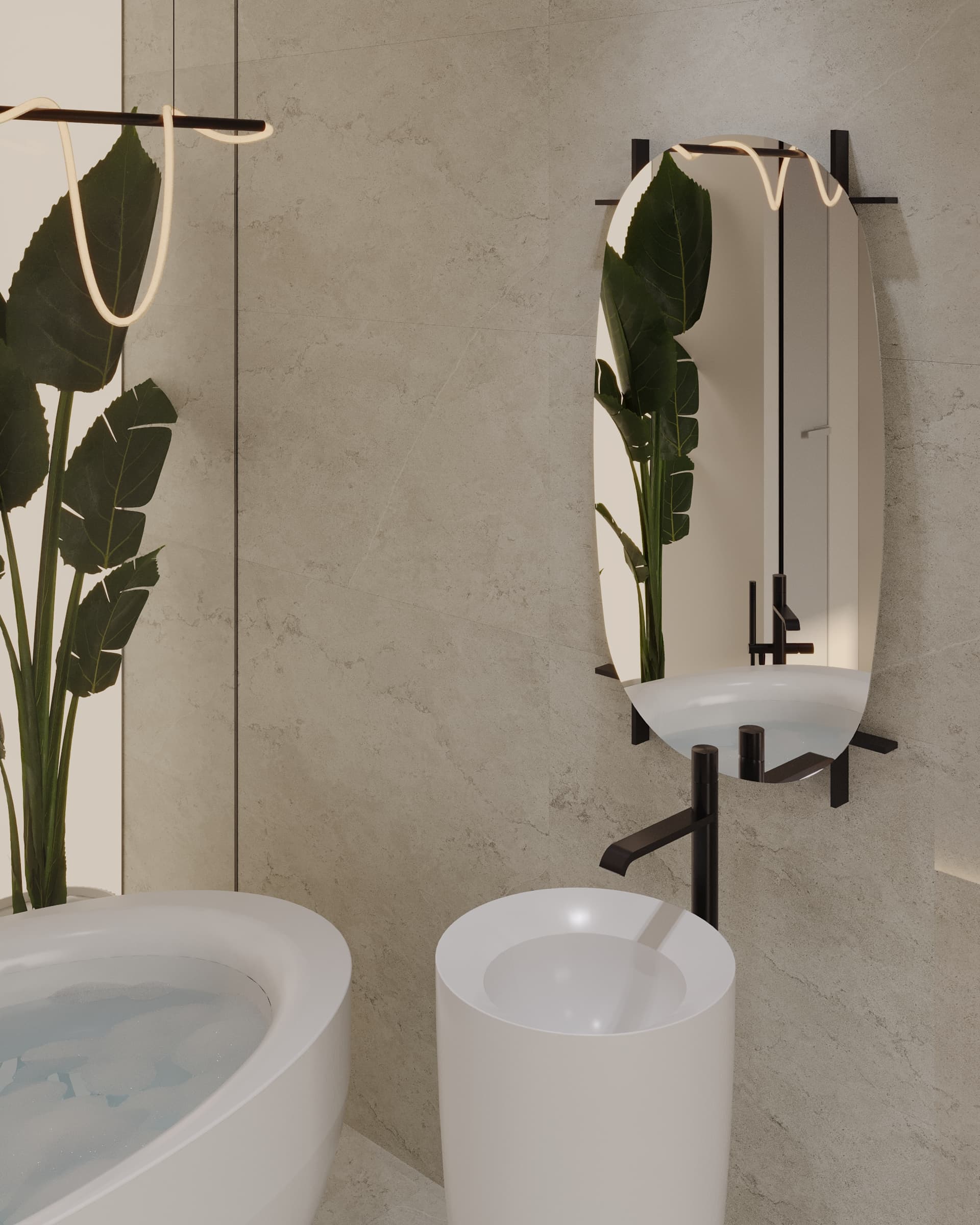 Modern Bathroom - Ванная комната - visualization 2